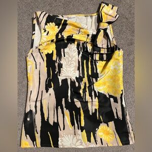 RED Valentino Spa Yellow and Black Floral Top